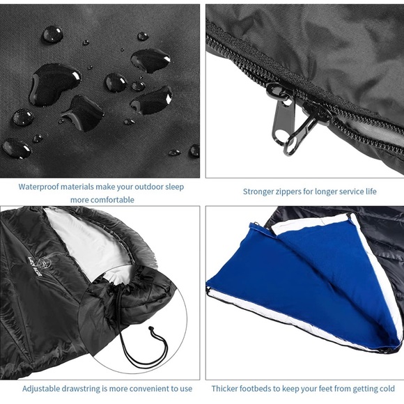 LAZY BEAR Sleeping Bag for 4 Seasons Indoor Outdoor Use, & Waterproof - NWT - Picture 2 of 8